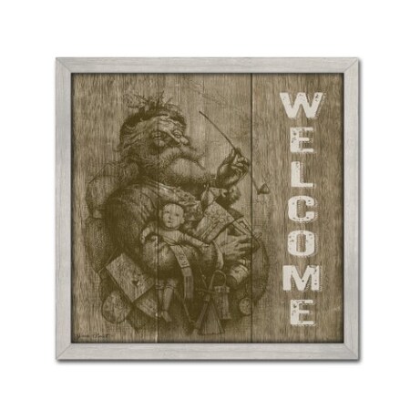 Trademark Fine Art Jean Plout 'Welcome Santa' Canvas Art, 24x24 ALI17034-C2424GG